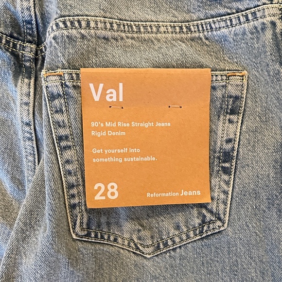 Reformation Val 90’s Mid Rise Straight Jeans Rigid Denim - Picture 5 of 10
